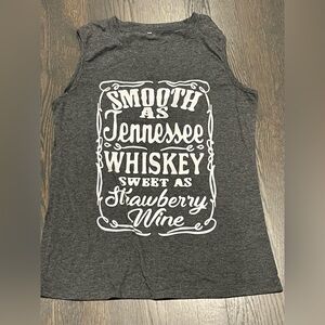 SLEEVELESS T with cute whiskey motif grey size S